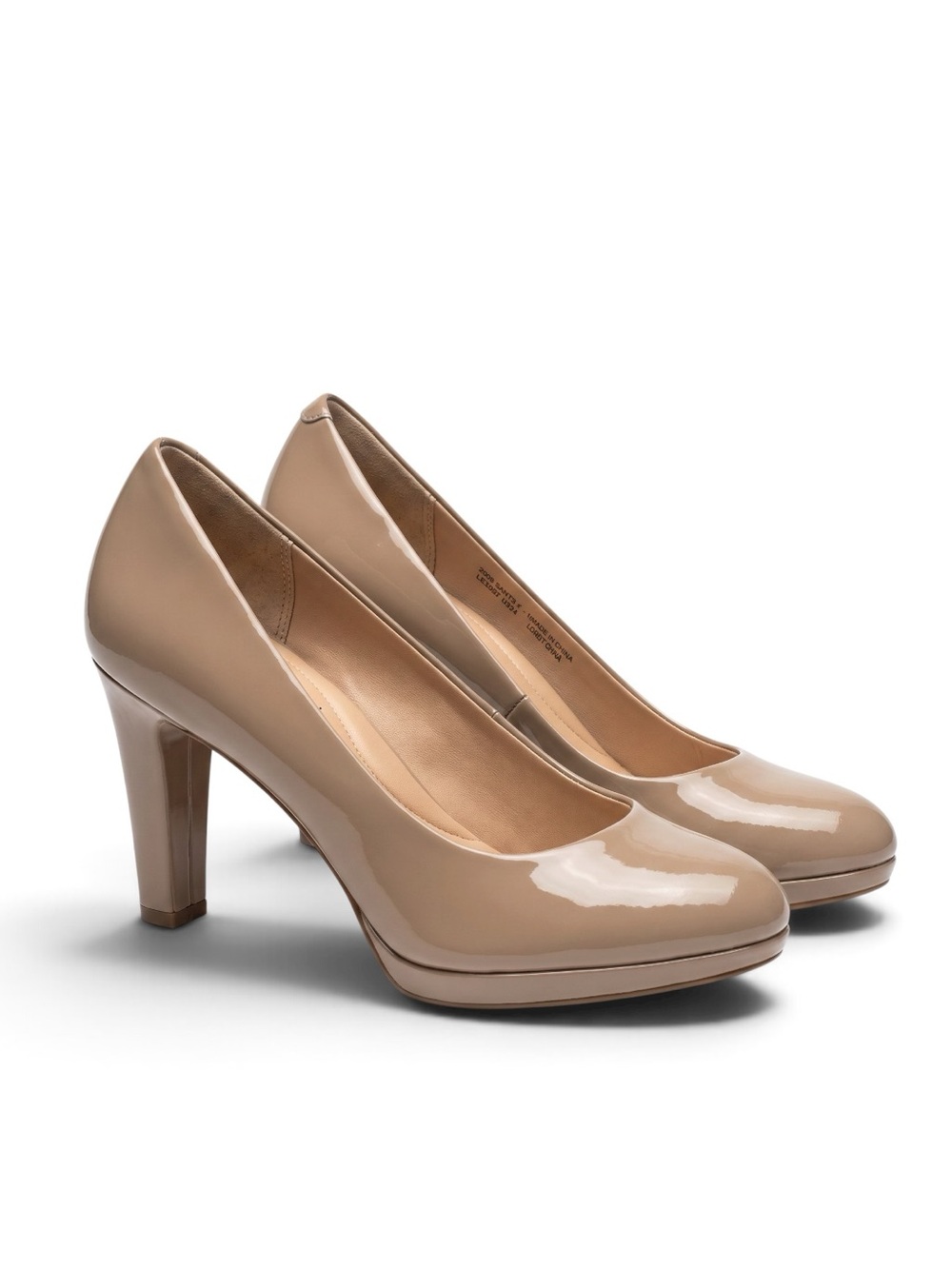 Rockport CH365 Patent Leather Womens Nude Leather Total Motion Pump Size 8M NEW
